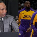 Stephen A. Smith(L), LeBron James and Bronny James(R)