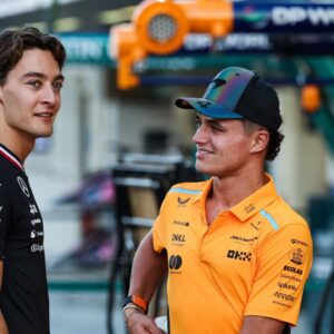 RUSSELL George (gbr), Mercedes AMG F1 Team W15, NORRIS Lando (gbr), McLaren F1 Team MCL38, portrait during the Formula 1 Qatar Airways Qatar Grand Prix 2024, 23th round of the 2024 Formula One World Championship, WM, Weltmeisterschaft from November 29 to December 1, 2024 on the Lusail International Circuit, in Lusail, Qatar