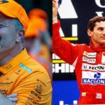 Zak Brown (L) and Ayrton Senna (R)