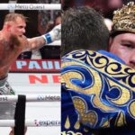 Jake Paul (L), Canelo Alvarez (R)