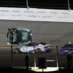 Feb 16, 2025; Daytona Beach, Florida, USA; NASCAR Cup Series driver Ryan Preece (60) gets airborne after a wreck during the Daytona 500 at Daytona International Speedway. Mandatory Credit: Mark J. Rebilas-Imagn Images