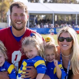 Matthew and Kelly Stafford with their kids.