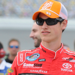 July 2, 2010; Daytona Beach, FL, USA; Joey Logano (20) during qualifying for the Coke Zero 400 at Daytona International Speedway. Mandatory Credit: US Presswire