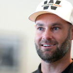 Driver Shane van Gisbergen speaks with the media during IMSA Media Day at the Roar Before the 24 in preparation for the Rolex 24 at Daytona at Daytona International Speedway, Thursday, Jan. 16, 2025.