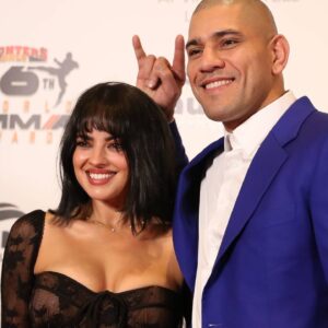 Alex Pereira and Nina Daniele walks the red carpet at the Fighters Only World MMA Awards at The Theatre at Virgin Hotels on December 5, 2024 in Las Vegas, Nevada.