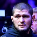 Khabib Nurmagomedov before a bout between Merab Dvalishvili (not pictured) fights Umar Nurmagomedov (not pictured) during UFC 311 at Intuit Dome.