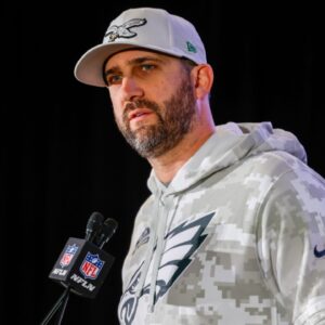 Feb 6, 2025; New Orleans, LA, USA; Philadelphia Eagles head coach Nick Sirianni during a press conference in advance of Super Bowl LIX at New Orleans Marriott.