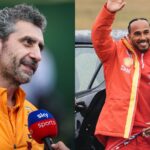 Andrea Stella (L) and Lewis Hamilton (R)