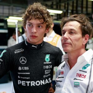 KIMI ANTONELLI Andrea (ita), Junior Driver of Mercedes AMG F1 Team, portrait, WOLFF Toto (aut), Team Principal & CEO of Mercedes AMG F1 Team, portrait during the Formula 1 Pirelli Italian Grand Prix 2024