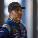 Jan 24, 2023; Avondale, AZ, USA; NASCAR Cup Series driver Jimmie Johnson (84) during testing at Phoenix Raceway. Mandatory Credit: Mark J. Rebilas-Imagn Images