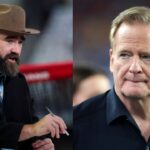 Jason Kelce and Roger Goodell