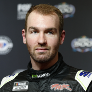 NASCAR Cup Series driver Cody Ware (51) speaks to the media at Daytona International Speedway.