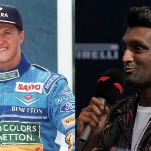 Michael Schumacher (L) and Lawrence Barretto (R)