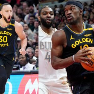 Stephen Curry (L) and Jimmy Butler (R)