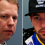 (L-R) NASCAR Cup Series drivers Brad Keselowski and Chase Elliott.