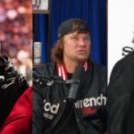 Nate Diaz (L), Theo Von (M), David Spade (R)