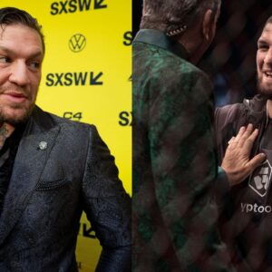 Conor McGregor (L), Khabib Nurmagomedov (R)