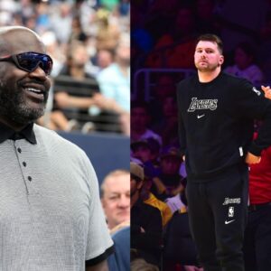 Shaquille O'Neal (L), Luka Doncic (R)