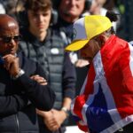 44 Lewis Hamilton (GBR, Mercedes-AMG Petronas F1 Team) and his father Anthony Hamilton, F1 Grand Prix of Great Britain at Silverstone Circuit on July 7, 2024 in Silverstone, Great Britain