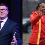 David Croft (L) and Lewis Hamilton (R