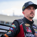 Ahead of the ARCA Menards General Tire 150, NASCAR ARCA Menards Series driver Frankie Muniz stands by his car and talks to his crew, fans and the media on March 10, 2023, at Phoenix Raceway in Avondale.