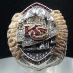 The Super Bowl 58 ring to commemorate the Kansas City Chiefs 25-22 overtime victory over the San Francisco 49ers in Super Bowl LVII at Allegiant Stadium in Paradise, Nev. on Feb. 11, 2024.
