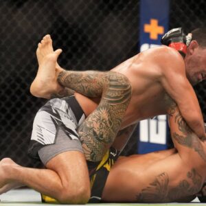 Dominic Cruz (top) controls the body of Marlon Vera in their Bantamweight bout during the UFC Fight Night: Vera v Cruz event at Pechanga Arena on August 13, 2022, in San Diego, California, United States. San Diego, California United States -