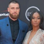 Kansas City Chiefs tight end Travis Kelce and Kayla Nicole arrive for the 2018 ESPYS at Microsoft Theatre.