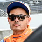 Arrow McLaren/Rick Hendrick driver Kyle Larson (17) sits near his pit box Friday, May 17, 2024, during Fast Friday ahead of the 108th running of the Indianapolis 500 at Indianapolis Motor Speedway.