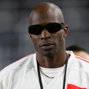 Cincinnati Bengals former wide receiver Chad Ochocinco Johnson (85) arrives for a Major League Soccer match featuring Real Salt Lake and Inter Miami CF at Chase Stadium.