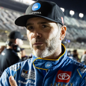 Feb 12, 2025; Daytona Beach, Florida, USA; NASCAR Cup Series driver Jimmie Johnson (84) during qualifying for the Daytona 500 at Daytona International Speedway. Mandatory Credit: Mark J. Rebilas-Imagn Images