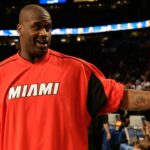 NBA All-Star Game -- Shaquille O'Neal chats with legend Bill Russell before All-Star Game.
