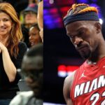 Rachel Nichols (L) and Jimmy Butler (R)