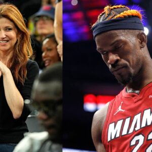 Rachel Nichols (L) and Jimmy Butler (R)
