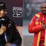 Esteban Ocon (L) and Lewis Hamilton (R)