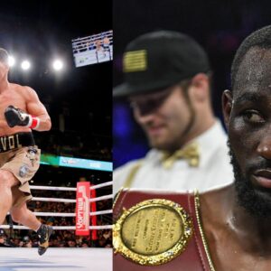 Dmitry Bivol (L), Terence Crawford (R)