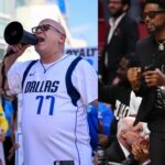 Mavs fans protest Luka Doncic trade (L) and Udonis Haslem (R)