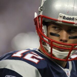 New England Patriots quarterback Tom Brady (12) before Super Bowl XLII at the University of Phoenix Stadium.