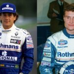 Ayrton Senna (L) and David Coulthard (R)