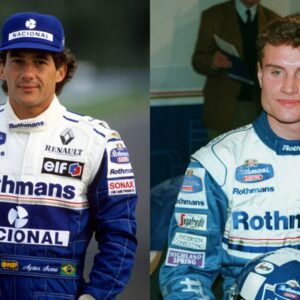 Ayrton Senna (L) and David Coulthard (R)