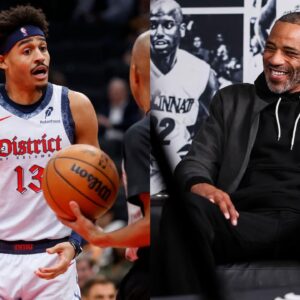 Jordan Poole (L) and Kenyon Martin (R)