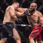 Shamil Gaziev battles Thomas Petersen in their heavyweight fight during the UFC Fight Night: Adesanya v Imavov event at anb Arena on February 1, 2025 in Riyadh, Saudi Arabia. ( PxImages) Riyadh Saudi Arabia - ZUMAp175 20250201_zsa_p175_086 Copyright: xDannyxPerezx