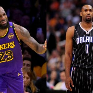 Lebron James(L) and Gilbert Arenas(R)