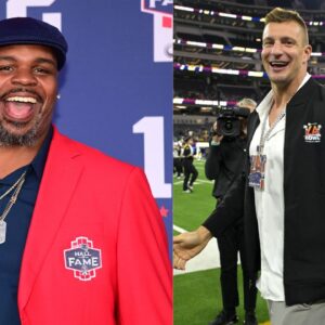Vince Wilfork and Rob Gronkowski