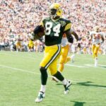Oct 24, 1993; Tampa, FL, USA; Green Bay Packers receiver Sterling Sharpe (84) scores a touchdown against the Tampa Bay Buccaneers at Tampa Stadium.