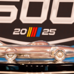 Feb 12, 2025; Daytona Beach, Florida, USA; Detailed view of the The Harley J Earl trophy NASCAR Cup Series Daytona 500 media day at Daytona International Speedway. Mandatory Credit: Mark J. Rebilas-Imagn Images