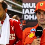 Sebastian Vettel (L) and Carlos Sainz (R)