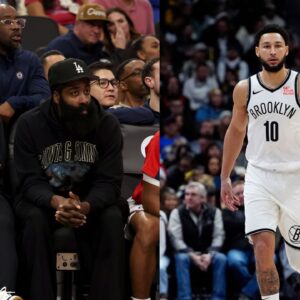 Kawhi Leonard and James Harden (L), Ben Simmons (R)