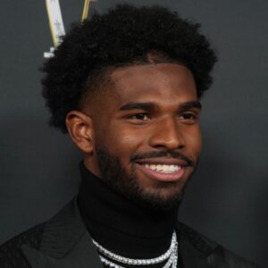 Shedeur Sanders on the red carpet before Super Bowl LIX NFL Honors at Saenger Theatre.