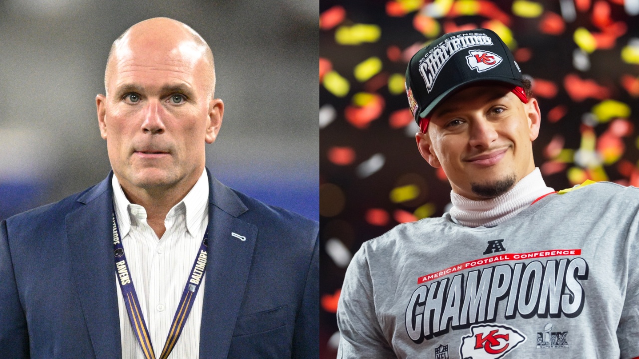 Ravens GM Eric DeCosta, Patrick Mahomes